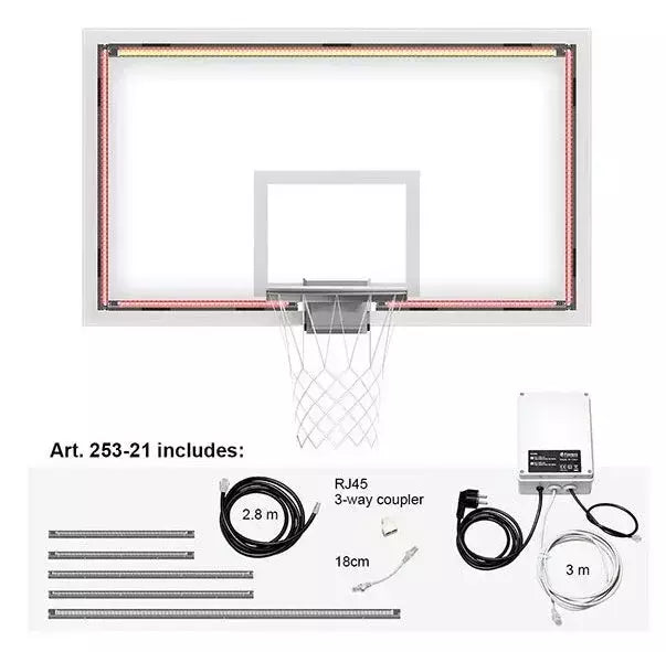 Per-light, Cornice Luminosa Rossa E Gialla Con Centralina Di Comando(art.253-21)cornice Luminosa Rossa E Gialla Per Tabelloni Da Pallacanestro (basketball)