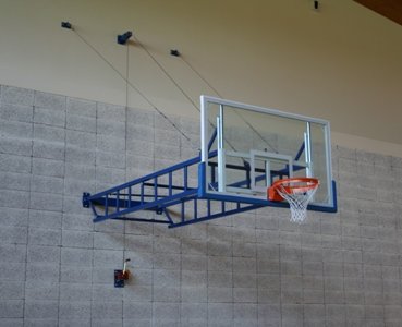 Ab1310 1 Coppia Impianto Basket Retrattile a Parete Sbalzo 320 cm.