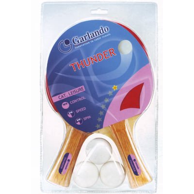 Set Da Ping Pong Composto Da 2 Racchette Thunder e 3 Palline 1 Stella Tennis Tavolo Garlando cd.2C4-4
