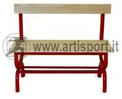 As1722 /20 Panchina Spogliatoi Seduta - Schienale In Tubo Di Acciaio Sez. 40 Mm Da 1 Metro