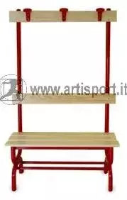 As1730/20 Panchina Spogliatoi Con Seduta, Schienali E Appendiabiti, In Tubo Di Acciaio Sez. 40 Mm Da 1 Metro