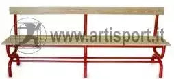 As1722/0 Panchina Spogliatoi Con Seduta E Schienale In Tubo Di Acciaio Sez. 40 Mm Da 2 Metri