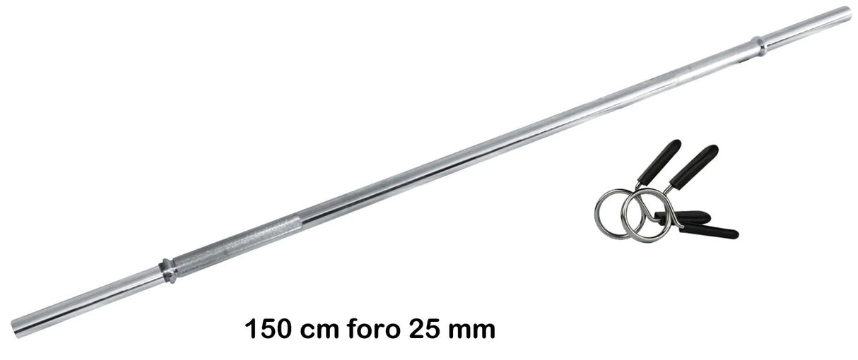 Bilanciere Cromato 150 cm. Chiusura Molla Linea Toorx cod. BCF-150