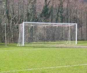 Af1470/ps Coppia Porte Calcio In Alluminio Regolamentari con Palo Staccato M.7,32x2,44 Certificata Tuv Secondo Norma Uni En 748