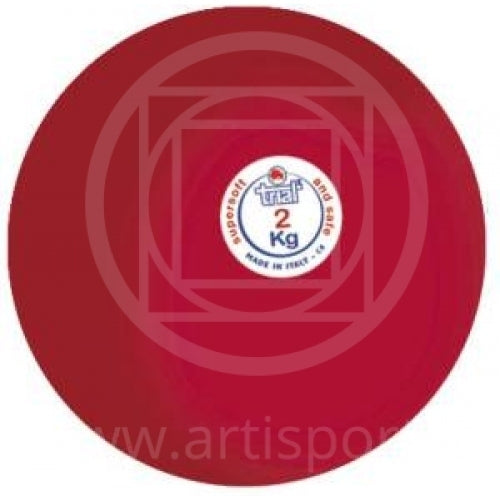 Aa1140/4 Palla Getto Per Lancio Del Peso In Gomma Morbida Da 2kg. Diam.cm.10 Anelastica Da Interno