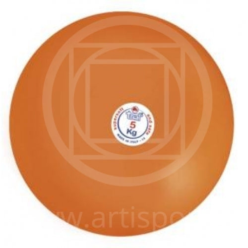 Aa1144 Palla Getto Per Lancio Del Peso In Gomma Morbida Da 5 Kg. Diam.cm.13 Anelastica Da Interno
