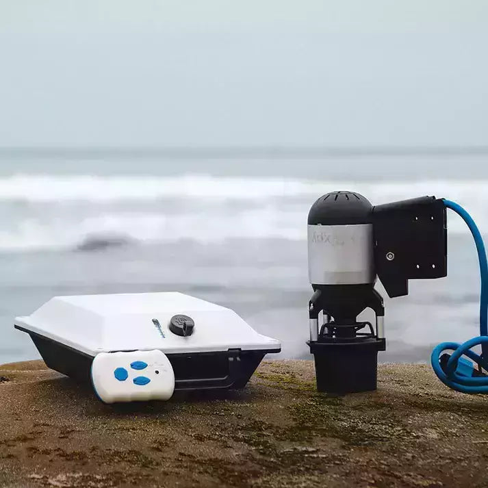 motore elettrico per kayak Bixpy K1 Outboard Kit con batteria PP-378 Wh v4 + Adattatore Bixpy Eddyline Versa Rudder