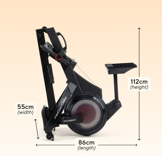 Promo Vogatore Carbon Pro10 Proform pieghevole - resistenza magnetica cod.PFRW98125-INT - con App Ifit Integrata - peso max utente 113 kg