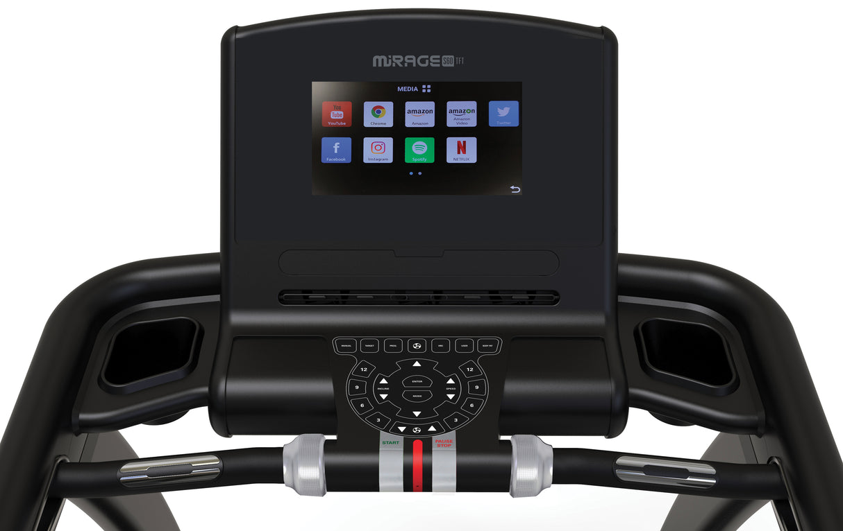 MIRAGE S60 TFT HRC TAPIS ROULANT con fascia cardio inclusa APP READY 3.0 compatibile con Zwift, Kinomap e I-console - inclinazione elettrica - piano corsa 153 x 54 cm - velocità 22 km/h - utente 150 kg COD.MIRAGE-S60-TFT TOORX