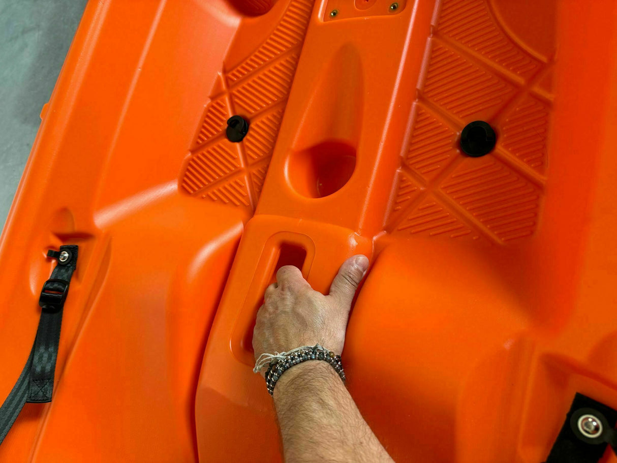 kayak fishing canoa GIL 2.0 BIG MAMA KAYAK canoa monoposto da 254 cm + 2 p.canne interni + seggiolino + pagaia - GIALLO