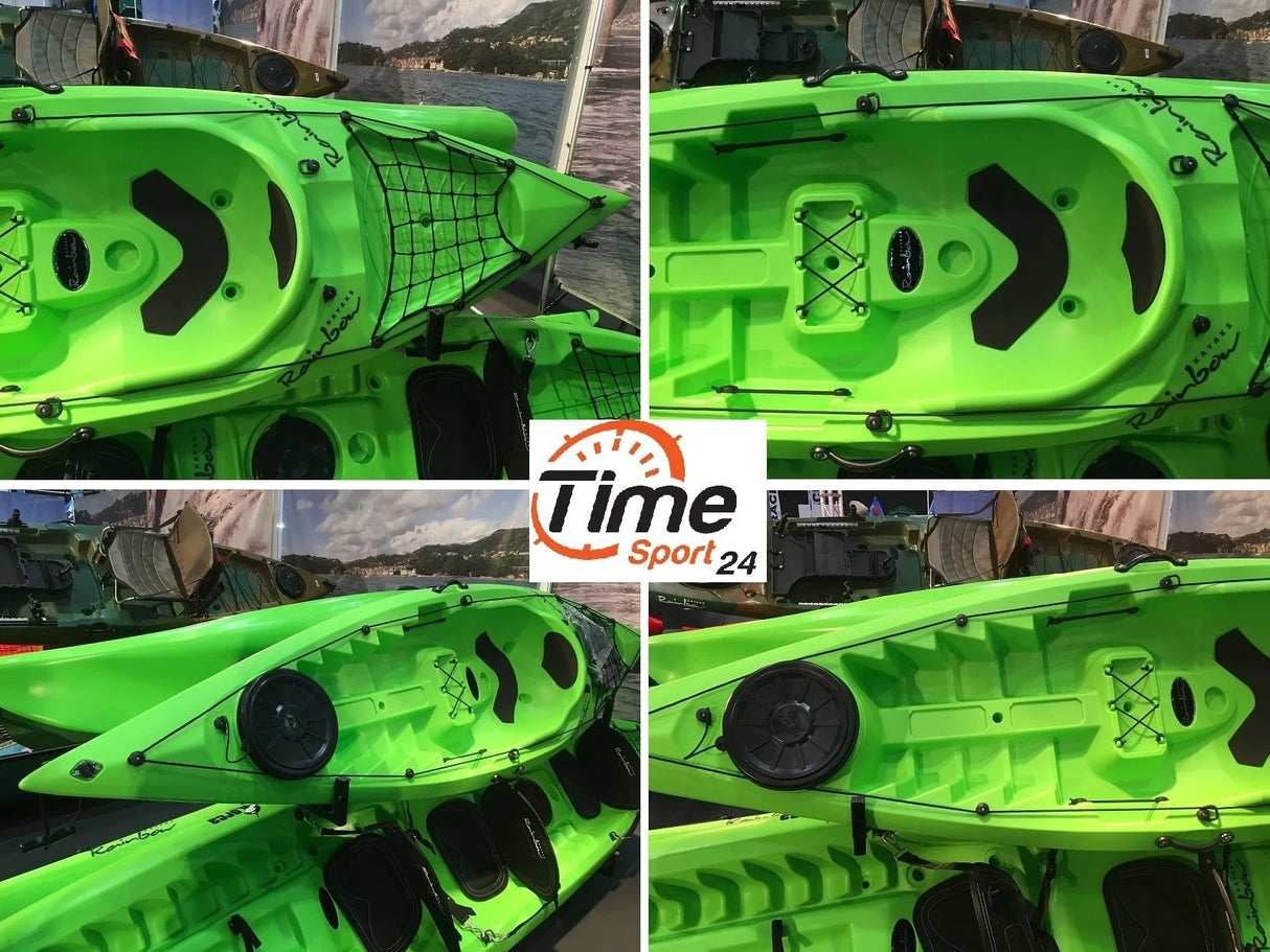 Rainbow Easy Expedition Fishing Con Gavone + 3 Portacanne + Bidone Stagno - Kayak 295 Cm