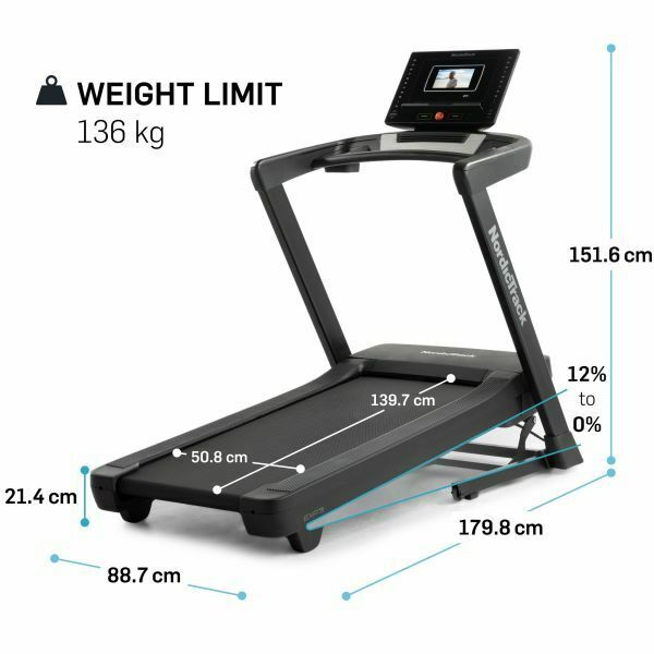 Promo EXP7i con App Ifit integrata - TAPIS ROULANT NORDICTRACK piano corsa 140 x 51 cm - peso max utente 135 kg COD.NTL10423-INT- Schermo touchscreen inclinabile da 7"
