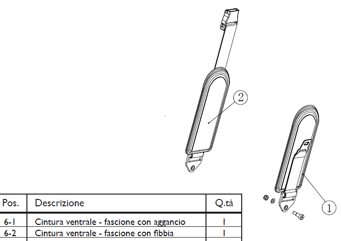 Cintura ventrale - fascione con fibbia rif. 6-2 - Cod. FWX4400-006-2 - Linea Toorx per FWX-4400