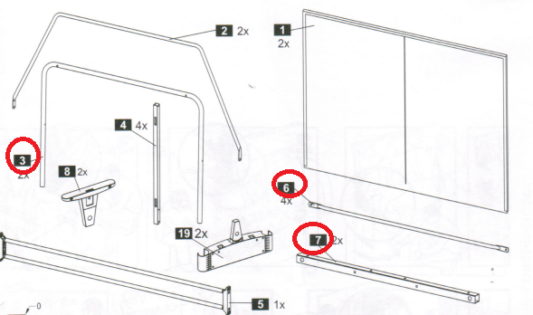 2C4-248 Supporto ruote/montanti - Rif.7 (Progress Indoor/Outdoor)