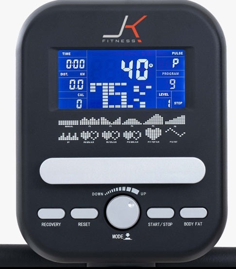 Cyclette elettromagnetica JK Fitness JK 284 COD. JK284 con App Zwift + Kinomap - volano 12 kg - peso max utente 130 kg - bici da camera