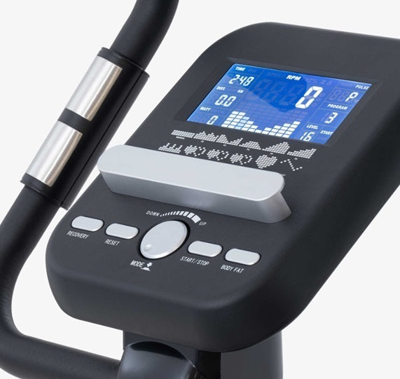 Cyclette elettromagnetica JK Fitness JK 284 COD. JK284 con App Zwift + Kinomap - volano 12 kg - peso max utente 130 kg - bici da camera