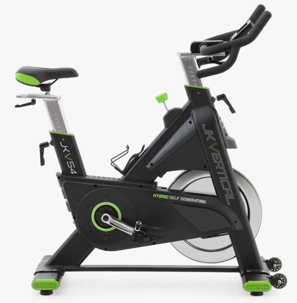 JK FITNESS Gym Bike Elettromagnetica JKV54 con fascia cardio - trasmissione a cinghia -compatibile con Kinomap e Zwift - volano 22 kg - peso max utente 150 kgcod.JKV54
