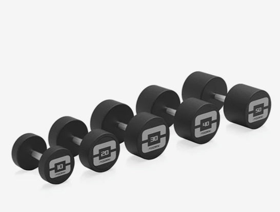 TOORX SET 10 COPPIE MANUBRI GOMMATI DA 4 A 24 KG ( salto da 2 kg ) cod.MGP-SET24PRO