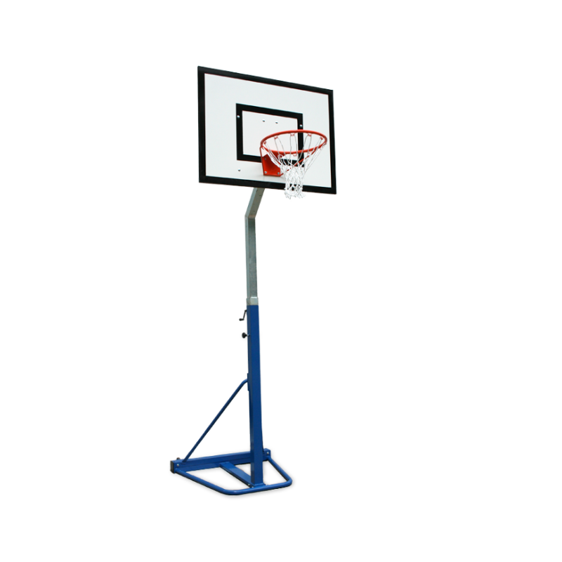 ab1298/2 Mezzo impianto basket-minibasket trasportabile con ruote, modello "Hobby", monotubolare