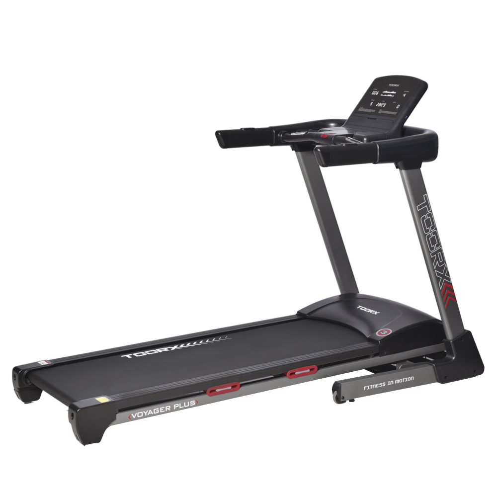 Treadmill Salvaspazio Tapis Roulant Voyager Plus Hrc Toorx Inclinazione Elettrica e Fascia Cardio Inclusa - APP Ready 3.0 - Velocità 1,0 - 20,0 Km/h - Piano Corsa 48 x 141 cm - Utente 120 kg - Tappeto Elettrico Palestra