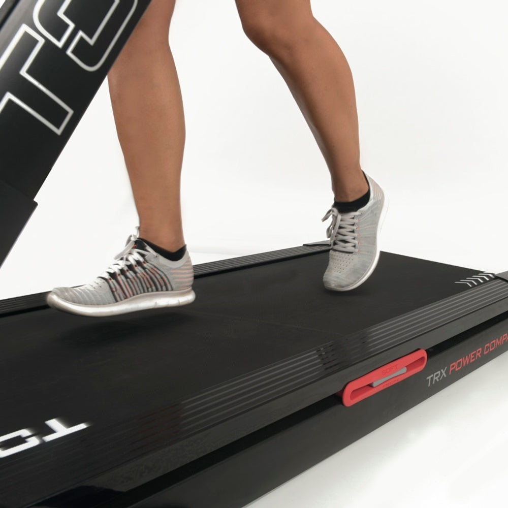 Trx-power Compact S Hrc Tapis Roulant Salvaspazio Inclinazione Elettrica Fascia Cardio Inclusa App Ready 3.0 Compatibile Iconsole + Kinomap E Zwift - Piano Corsa 132 X 47 Cm - Velocita' 20 Km/h - Peso Max Utente 135 Kg Toorx