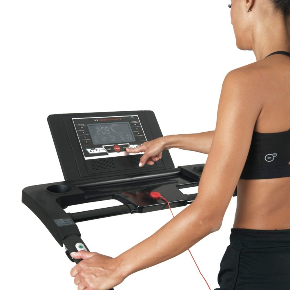 Trx-power Compact S Hrc Tapis Roulant Salvaspazio Inclinazione Elettrica Fascia Cardio Inclusa App Ready 3.0 Compatibile Iconsole + Kinomap E Zwift - Piano Corsa 132 X 47 Cm - Velocita' 20 Km/h - Peso Max Utente 135 Kg Toorx