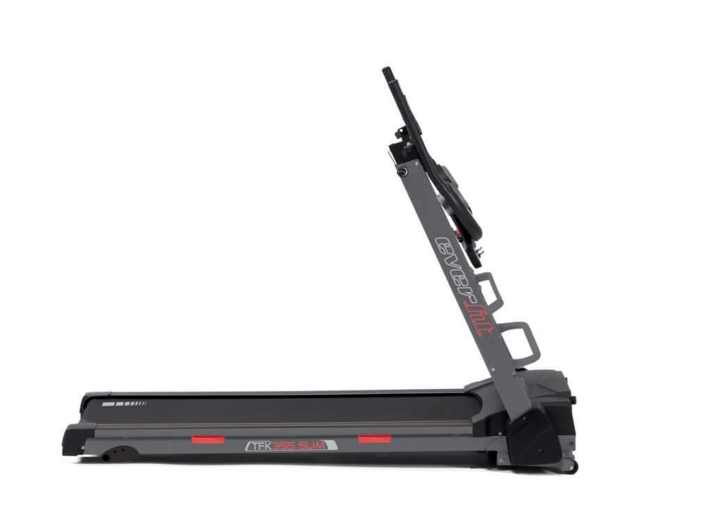 Promo Tapis Roulant TFK-355 Slim Ultracompatto Salvaspazio Inclinazione Manuale Velocità; 0,8 - 14,0 Km/h Piano corsa 42,5 x 127 cm Peso max utente 100 kg Linea Everfit Tappeto Elettrico Palestra