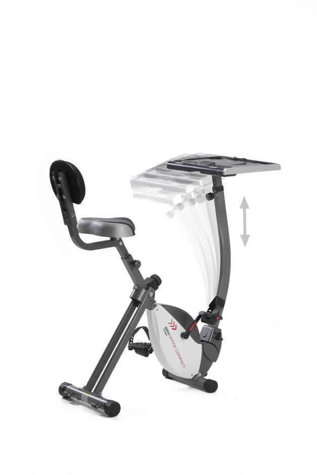 Bici da Camera BRX-OFFICE COMPACT Salvaspazio-Accesso Facilitato-Scrivania Regolabile in Altezza/Inclinazione Linea Toorx PESO MASSIMO UTENTE 100 Kg Gym Bike