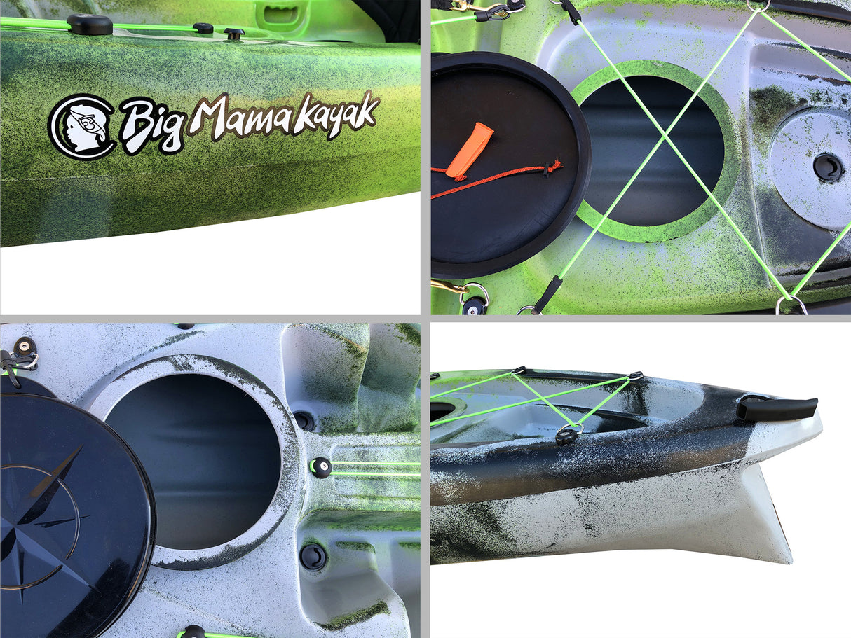 ACQUAPRIMA FISHING LIMITED EDITION BIG MAMA KAYAK - CANOA MONOPOSTO DA 310 CM + 2 GAVONE + 3 PORTACANNA + 1 SEGGIOLINO + 1 PAGAIA (FULL PACK)