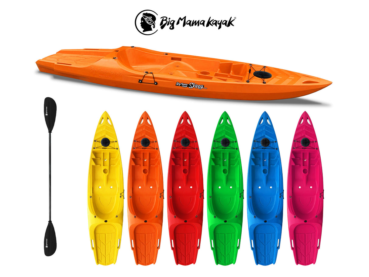 KAYAK MONOPOSTO SKIPPY 2.0 EXPEDITION BIG MAMA KAYAK 305 CM CON 1 POSTO ADULTO + 1 POSTO BAMBINO + 1 PAGAIA (PACK 1)