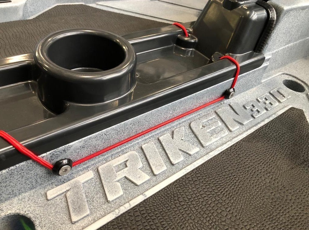 BIG MAMA KAYAK A PEDALI TRIKEN 330 - CANOA MONOPOSTO FISHING CON 4 PORTACANNE, 2 GAVONI, TIMONE, SISTEMA DI PEDALI, SEDILE RIALZATO, 11 BARRE DI SCORRIMENTO