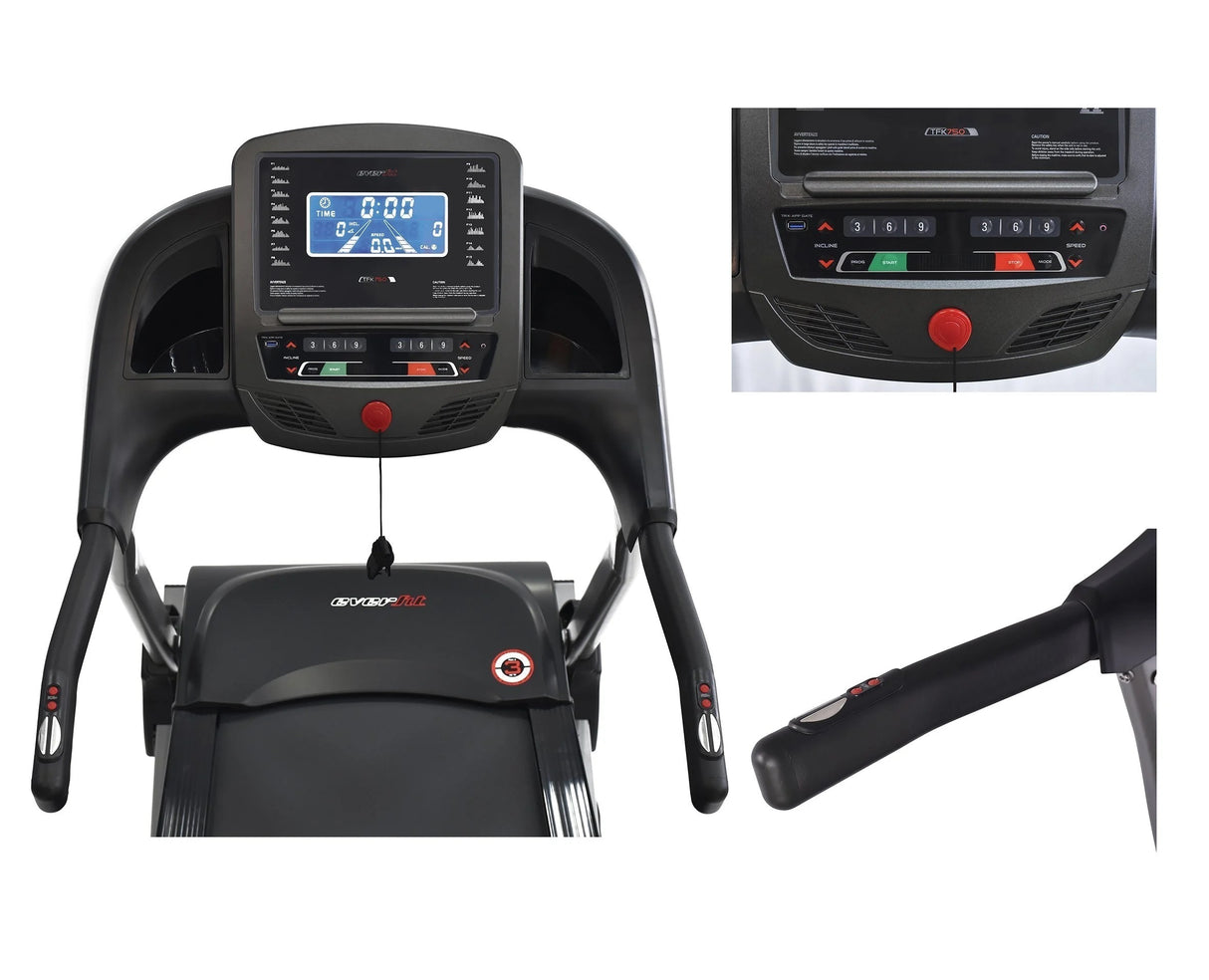 Promo Treadmill Richiudibile Tapis Roulant Salvaspazio TFK 750 HRC APP Ready 3.0 Everfit Inclinazione Elettrica - Velocità 20 km/h - Piano corsa 141 x 51 cm - Utente 120 Kg.