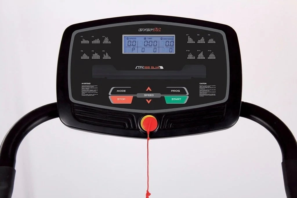 Tapis Roulant TFK-155 SLIM Salvaspazio Inclinazione Manuale Linea Everfit Salva Spazio Velocità; 0,8 - 14,0 Km/h Piano di corsa 40 x 122 cm Peso max utente 100 kg Tappeto Elettrico Palestra