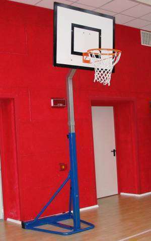 ab1298/2 Mezzo impianto basket-minibasket trasportabile con ruote, modello "Hobby", monotubolare