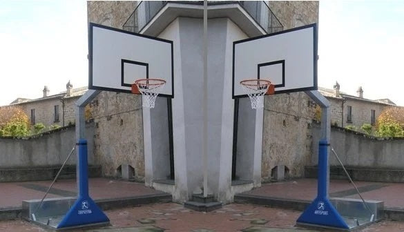 Ab1302/t 1 Coppia Di Impianto Basket Trasportabile - Sbalzo 165 Cm CERTIFICATO A NORMA UNI EN 1270
