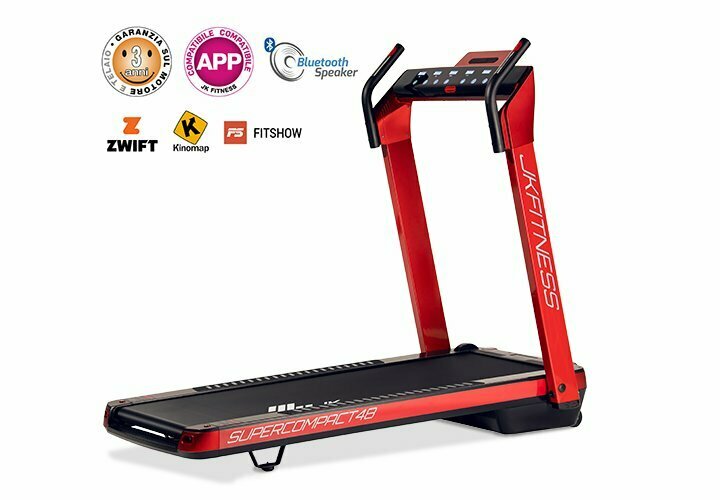 Tapis Roulant Jk Fitness Supercompact 48 Compatibili Zwift E Kinomap - Velocità 16 Km/h - Motore 2.0 Hp - Peso Max Utente 120 Kg Cod.sc-48 Red