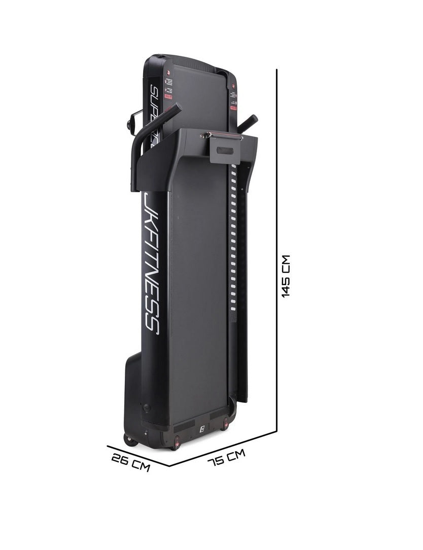 Supercompact 48 Tapis Roulant Jk Fitness Compatibili Zwift E Kinomap - Velocità 16 Km/h - Motore 2.0 Hp - Peso Max Utente 120 Kg Cod.sc-48 Black