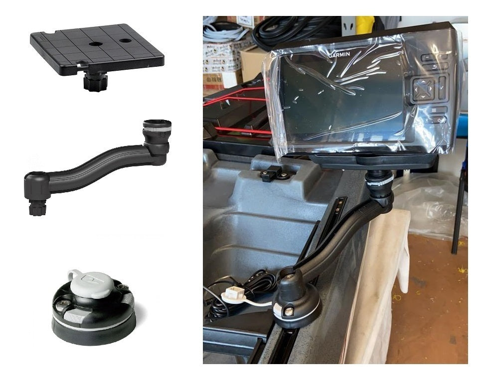 kit montaggio schermo ecoscandaglio composto da 1 starport + 1 braccetto orientabile + 1 basetta quadra per schermo railblaza 03-4015-11 + 02-4147-11 + 02-4021-11