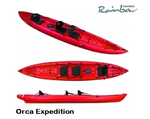 Rainbow Orca Expedition - Canoa Sit On Top 3 Posti 420 Cm + Gavoni + 3 Sedili