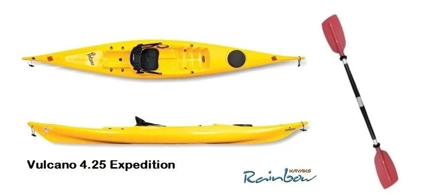 Rainbow Vulcano 4.25 Expedition - Canoa Sit On Top 425 Cm + Gavone + Schienale + Pagaia Touring