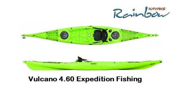 Rainbow Vulcano 4.60 Expedition Fishing - Canoa Sit On Top 460 Cm + 2 Portacanne + 2 Gavoni + Schienale