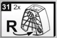 1 Pezzo R ( destro) plastica numero 31 cod 2C4-256
