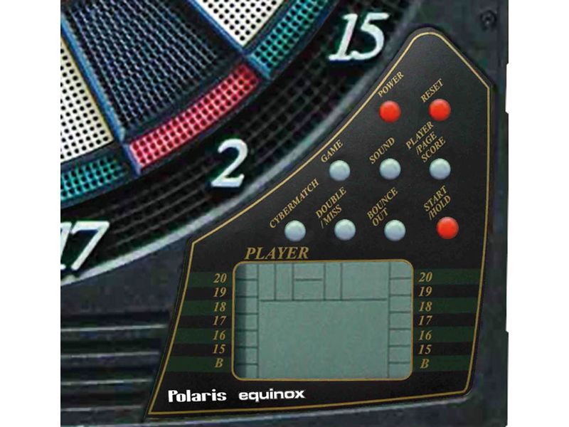 Bersaglio Elettronico per Freccette POLARIS con Armadietto incluse 6 Freccette Equinox By Garlando cd.DA-22