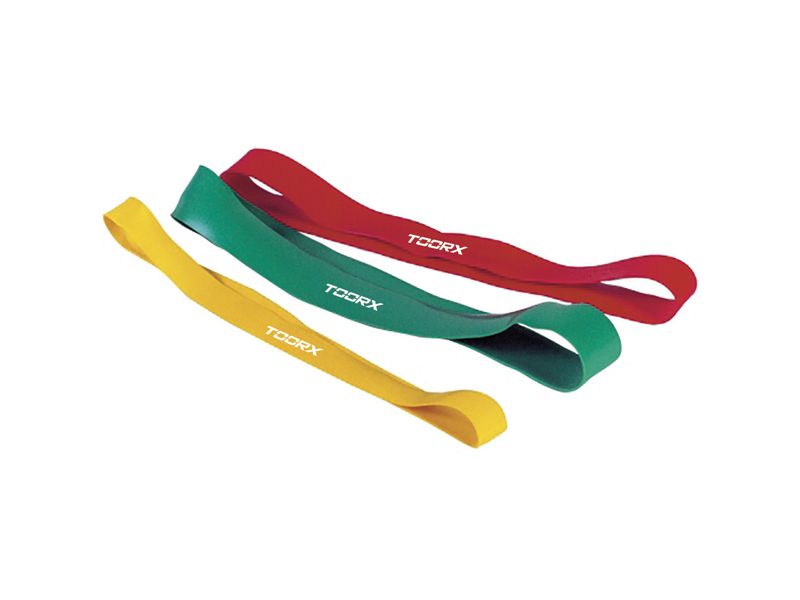 Confezione 10 Elastici in Lattice ad Anello Ø 30 cm. MEDIUM Linea Toorx AHF-200