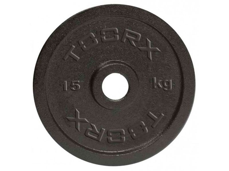 Disco Ghisa Nera - 15 kg. Ø Foro 25 mm. Linea Toorx cod. DGN-15