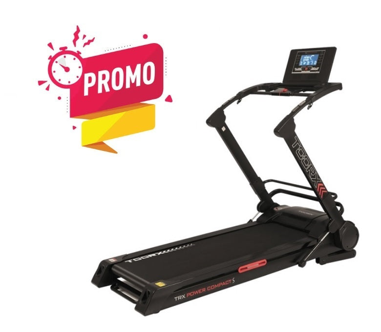 Trx-power Compact S Hrc Tapis Roulant Salvaspazio Inclinazione Elettrica Fascia Cardio Inclusa App Ready 3.0 Compatibile Iconsole + Kinomap E Zwift - Piano Corsa 132 X 47 Cm - Velocita' 20 Km/h - Peso Max Utente 135 Kg Toorx