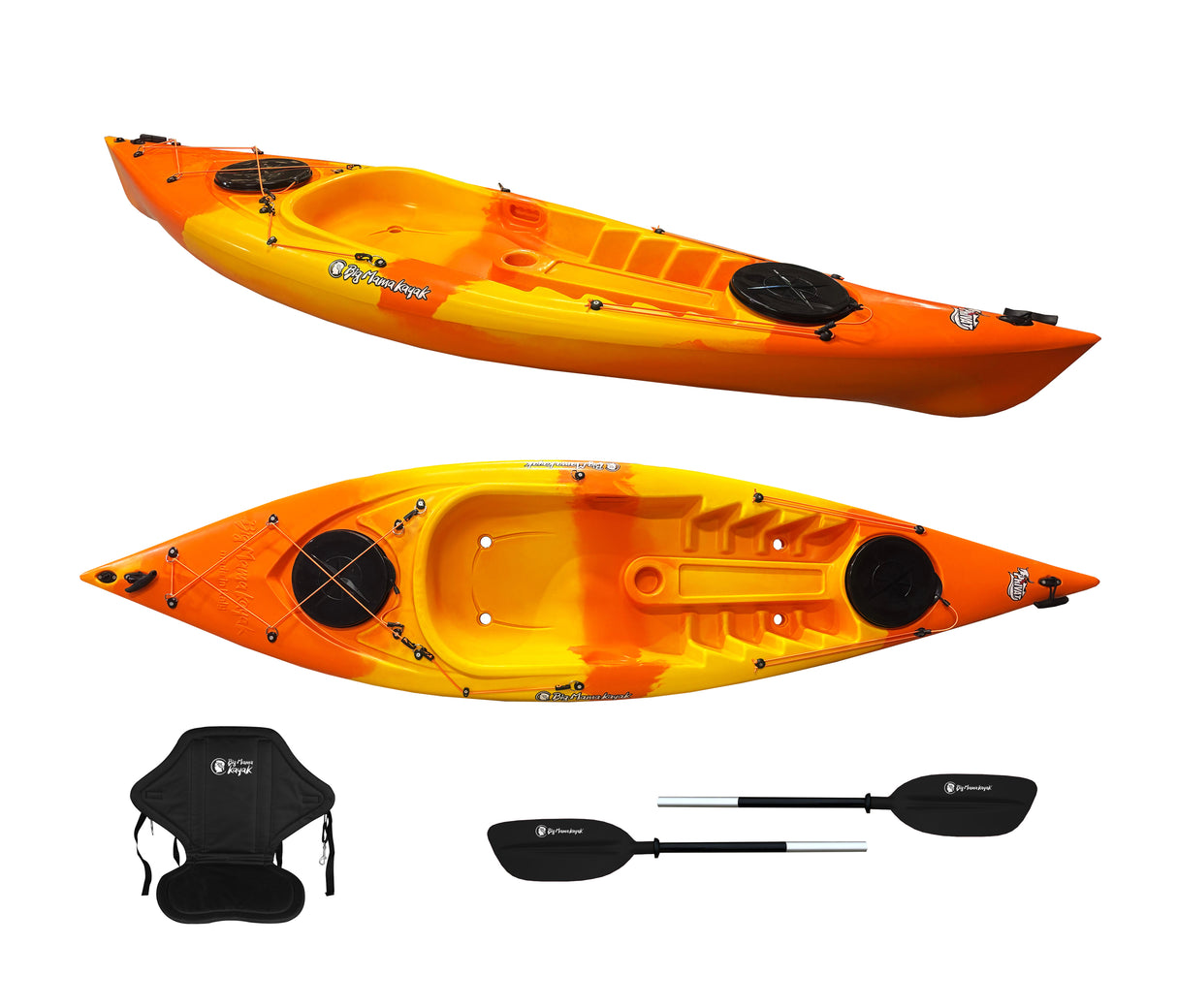 Kayak monoposto Privat 2.0 Limited edition Big Mama Kayak canoa 295 cm + 2 gavoni + 1 pagaia + 1 seggiolino (FULL PACK) -NEMO ORANGE
