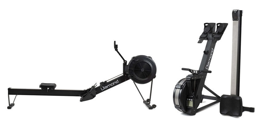 Air Rower R-air vogatore Linea Diamond Professionale - resistenza ad aria, trasmissione a catena + salvaspazio + ric. cardio Polar cod.R-AIR