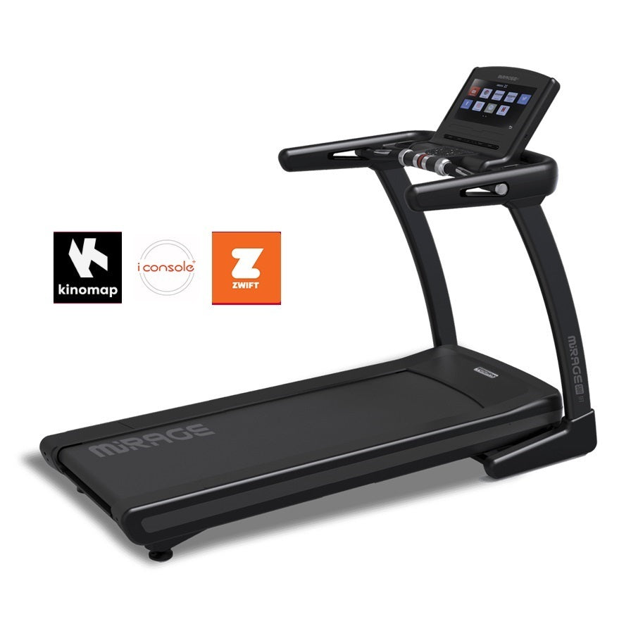 MIRAGE S80 TFT HRC TAPIS ROULANT con fascia cardio inclusa APP READY 3.0 compatibile con Zwift, Kinomap e I-console - inclinazione elettrica - piano corsa 158 x 57 cm - velocità 22 km/h - utente 160 kg COD.MIRAGE-S80-TFT TOORX MOTORE AC