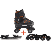 cod.GRG-068 Pattini a Rotelle Trasformabili in Pattini in Linea e da Ghiaccio 3 In1 FLEXWHEEL Arancio misura M (dal 34 al 37) Nextreme